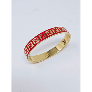 Fendi gold-tone red Enamel F is Fendi bracelet