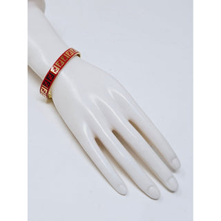 Fendi gold-tone red Enamel F is Fendi bracelet