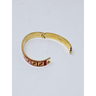 Fendi gold-tone red Enamel F is Fendi bracelet