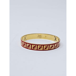 Fendi gold-tone red Enamel F is Fendi bracelet