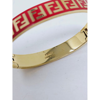 Fendi gold-tone red Enamel F is Fendi bracelet