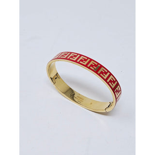 Fendi gold-tone red Enamel F is Fendi bracelet