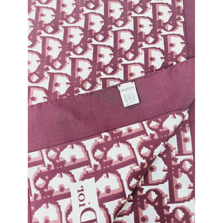 Dior Red White CD Monogram Printed Silk Square Scarf