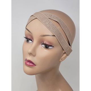 Dior Beige Elastic J'Adior Monogram Print Headband L sz