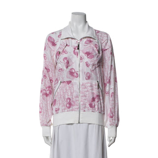 Authentic Christian Dior 2005 Pink Logo Graphic Bomber Jacket M
