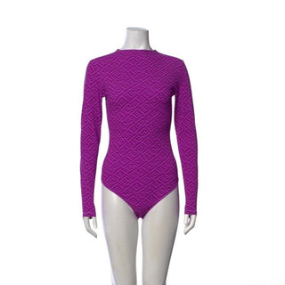 Authentic Fendi x Skims Purple FF Graphic Print Bodysuit M