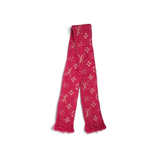 Authentic Louis Vuitton 2016 Wool Monogram Scarf – Red, Rolled Edges