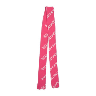 Authentic Balenciaga Pink Wool Logo Scarf – Graphic Print, 88in, w/ Tags