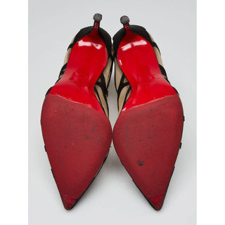AUTH Christian Louboutin Black Suede Araknene Ankle booties 36 EU