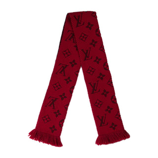 Authentic Louis Vuitton LV Monogram Wool Scarf – Red, 66 in
