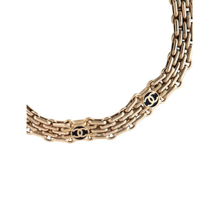 Chanel Fall 2017 Gold-Plated Enamel CC Necklace