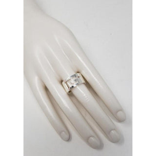 Gucci sterling silver Icon G logo wide ring 5 ¾ US
