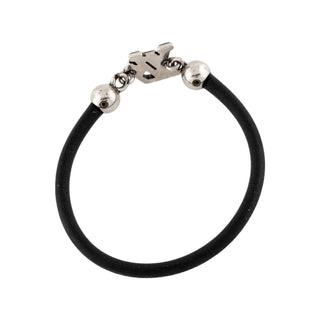Authentic Louis Vuitton LV Flower Hook Bracelet – Black Leather, 6.75in