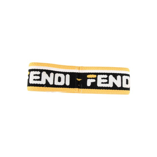 Authentic Fendi Black Yellow Striped Logo Headband