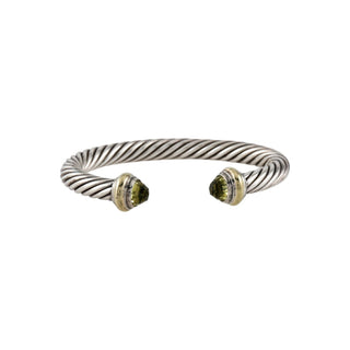 Authentic David Yurman Quartz Classic Cable Cuff 14K Gold 7mm