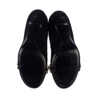 Authentic Louis Vuitton Black Suede Studded Pumps – Logo, IT 40