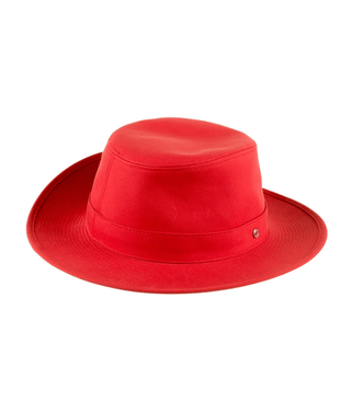 Eye catching Hermès Red Cotton Fedora Hat 58 sz