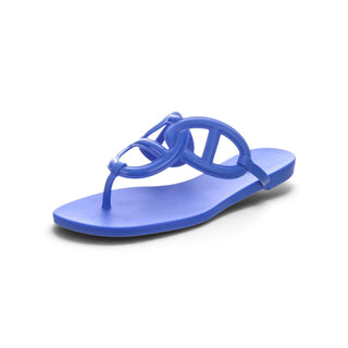 Authentic Hermes Egerie Chaine d'Ancre Flip Flops Blue 38