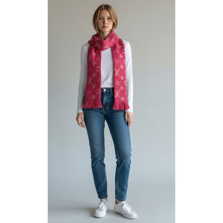 Authentic Louis Vuitton 2016 Wool Monogram Scarf – Red, Rolled Edges
