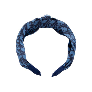 Authentic Christian Dior Blue Oblique Twist Logo Headband