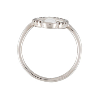 Authentic Fendi "F is Fendi" Crystal & Faux Pearl Cocktail Ring – Size 7.5