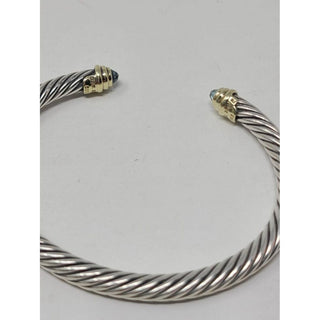 David Yurman Sterling Silver Topaz Cable Classic Cuff