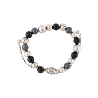 Authentic David Yurman Onyx Hematine Elements Bead Bracelet – 925