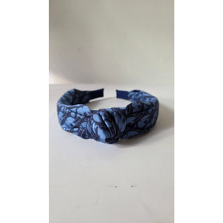 Authentic Christian Dior Blue Oblique Twist Logo Headband