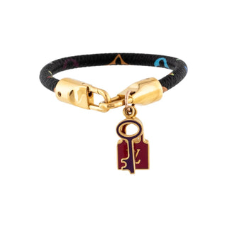 Louis Vuitton Enamel Leather Luck It Charm Wrap Bracelet
