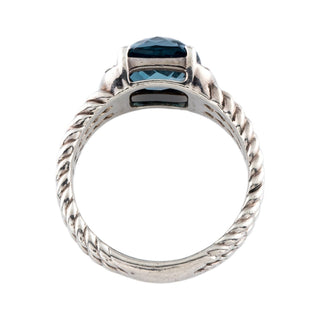 Authentic David Yurman Topaz Diamond Petite Wheaton Ring – 925, 5.75