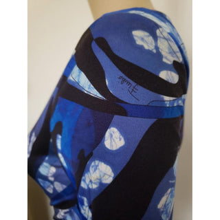 Emilio Pucci Blue Multicolor Signature Print Skinny Dress 6 US Synthetic