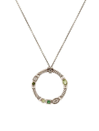 Gorgeous David Yurman Tourmaline, Peridot & Diamond Confetti Pendant Necklace