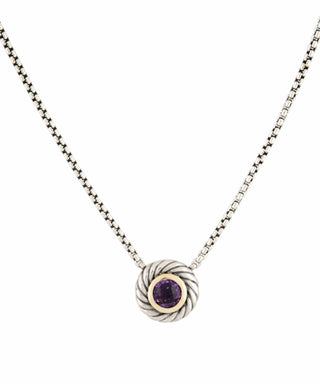 David Yurman Sterling Silver Amethyst Cookie pendant necklace