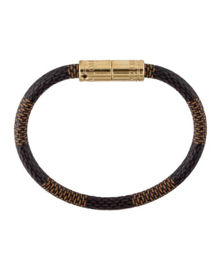 Louis Vuitton brown leather Keep It Bracelet