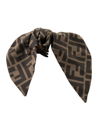 Fendi Brown Multicolor Zucca F Silk Barrette