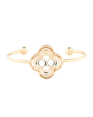 Louis Vuitton Gold-tone A La Folie LV logo Cuff Bracelet