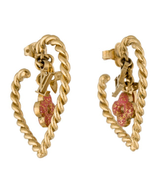 Louis Vuitton Gold-tone Sweet Monogram In My Heart Hoop Earrings