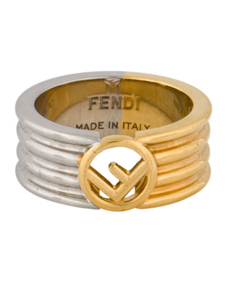 Fendi Gold-tone F is Fendi Two Tone Ring S sz