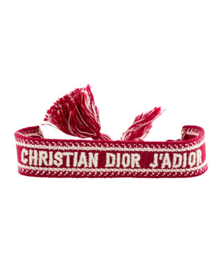 Christian Dior Red Woven J'Adior Friendship Wrap Bracelet