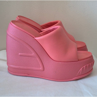 Fendi Pink Platform Wedge Sandals 40 sz