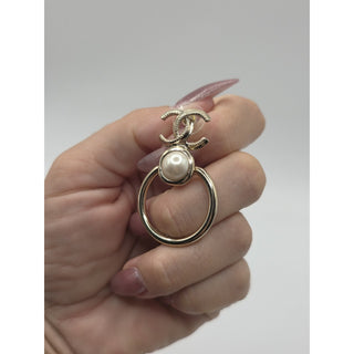 Chanel Gold-tone 2022 Faux Pearl Interlocking CC Drop Earrings