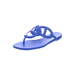 Authentic Hermes Egerie Chaine d'Ancre Flip Flops Blue 38