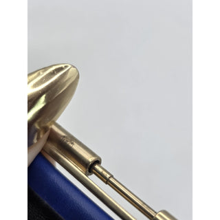 Chanel Blue Leather Interlocking CC Wide Wrap Bracelet M sz