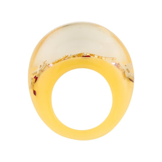 Authentic Louis Vuitton Crystal Resin Inclusion Ring – Yellow, 6.5