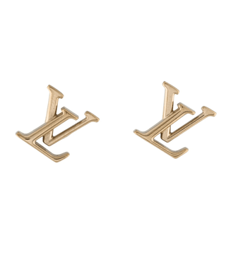 Louis Vuitton Gold-tone LV Logo Iconic Stud Earrings