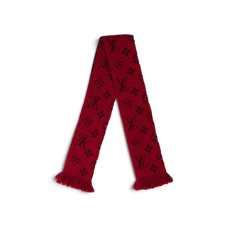 Authentic Louis Vuitton LV Monogram Wool Scarf – Red, 66 in