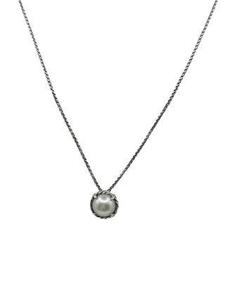 David Yurman Sterling Silver Pearl Chatelaine Pendant Necklace