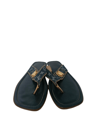 Louis Vuitton LV Monogram Denim LV Monogram Slides 39 sz