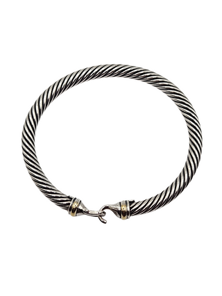 David Yurman Sterling Silver Two-Tone Buckle Classic Cable Bracelet