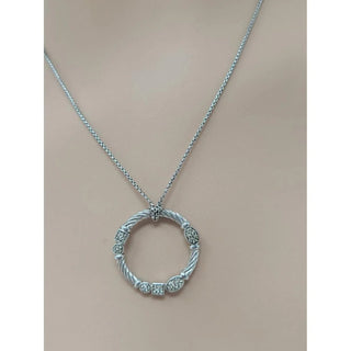 AUTH NEW David Yurman Sterling Silver Diamond Confetti Necklace